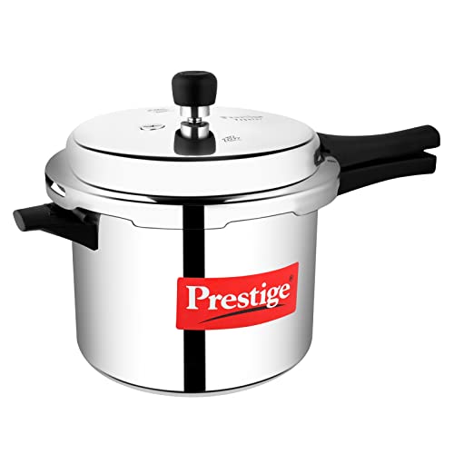 Prestige Popular Virgin Aluminium Precision Weight Valve Outer Lid Pressure Cooker, 5 L (Silver, 5 liters)