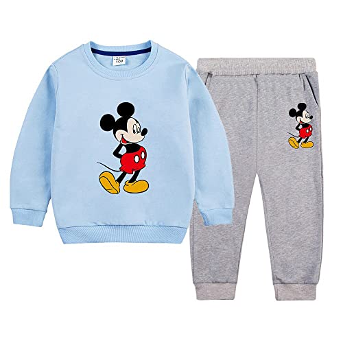 Bold N Elegant Disney Mickey Mouse Cartoon Print Kid's Sweatshirt T-shirt Jogger Coordinated Clothing Set for Infant Toddler Baby Boy Girl