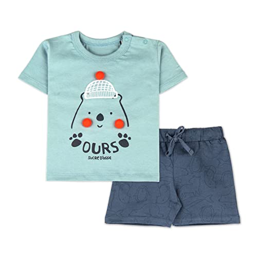 ARIEL Baby Boys & Baby girls Cotton Printed Round Neck Half Sleeve T-shirt & Short Latest Summer Clothing Sets