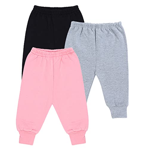 CLAP Unisex Baby Winter Warm Pants Kids Fleece Pajamas Leggings Combo Set of 3