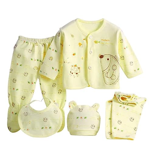 Fancy Walas Presents New Born Baby Winter Wear Keep Warm Baby Clothes 5Pcs Sets Cotton Baby Boys Girls Unisex Baby Fleece/Falalen or Flannel Suit Infant Clothes First Gift