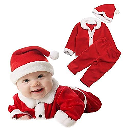 FancyDressWale Santa Claus baby boys Christmas dress Unisex with Cap and Bag