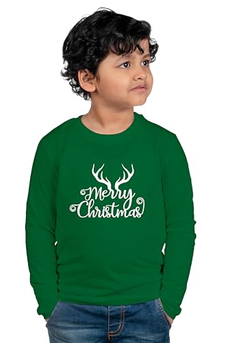 Full Sleeves Boys Cotton Merry Christmas Deer T-Shirt