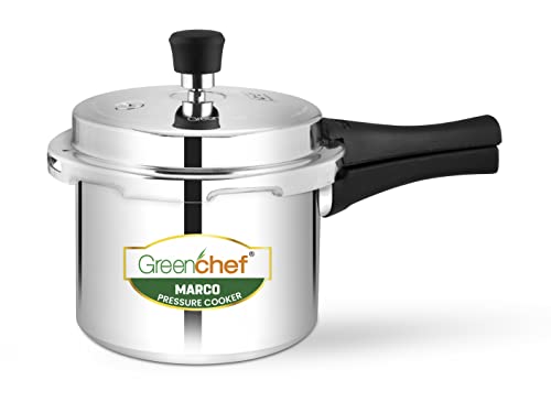 GREENCHEF Marco Aluminium Pressure Cooker Outer Lid 3 Litre capacity, ISI Certified, Silver Colour