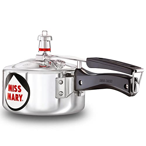 Hawkins 1.5 Litre Miss Mary Aluminium Pressure Cooker, Small Inner Lid Cooker, Silver (MM15)