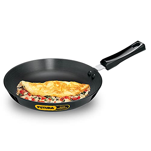 Hawkins Futura 25 cm Frying Pan, Hard Anodised Fry Pan, Black (AF25)