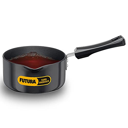 Hawkins Futura Hard Anodised Saucepan 1.5L, 16 cm, 3.25 mm, Aluminium, Black