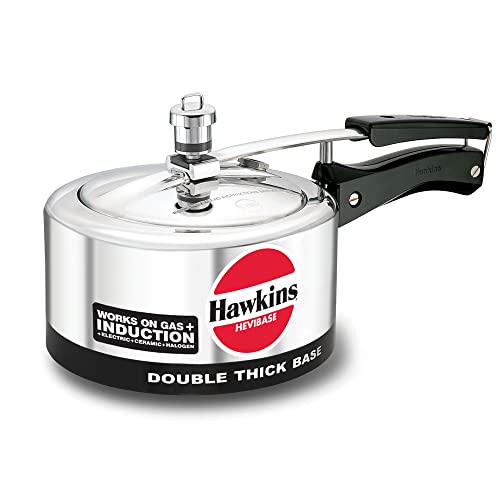 Hawkins Hevibase 2L Aluminium Inner Lid Pressure Cooker with Induction Compatible (Silver)