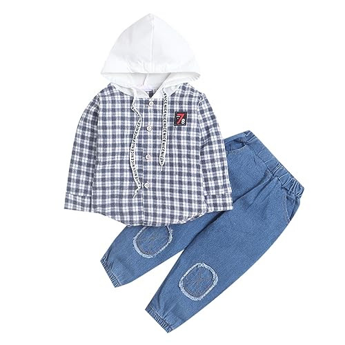 Hopscotch Boys Black & White Checkered Top And Pant Set