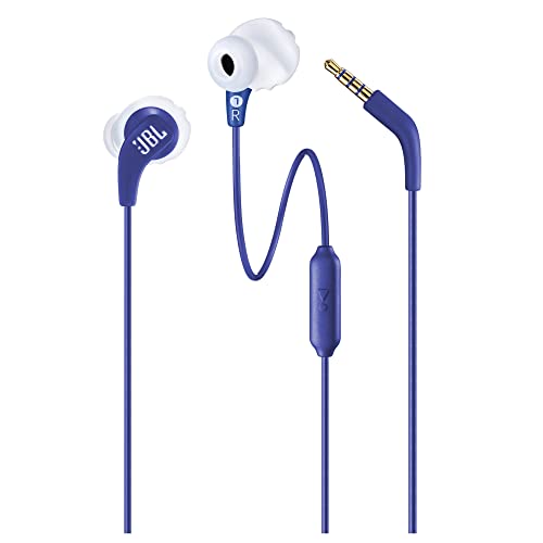 JBL Endurance Run 2, Sports in Ear Wired Earphones with Mic, Pure Bass, Sweatproof, Flexsoft eartips, Magnetic Earbuds, Fliphook & TwistLock Technology with Voice Assistant Support for Mobiles (Blue)