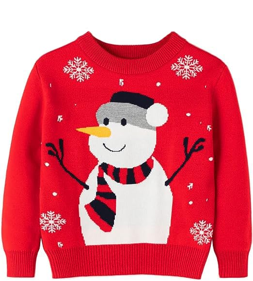 Knitco Boys Woolen Acrylic Sweater Snowman Regular fit Full Sleeves