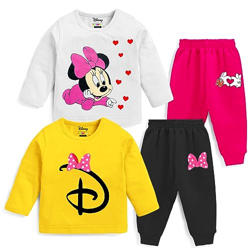 Kuchipoo © Disney Baby Girl Regular Fit Cotton T-Shirts and Pyjamas Set