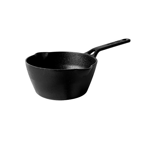 Meyer Pre-Seasoned Cast Iron Deep Skillet | Cast Iron Frypan | Iron Pan | Induction Frying Pan | Iron Fry Pan |Deep Frying Pan| Cast Iron Utensils for Cooking | Iron Cookware for Kitchen, 18cm, Black