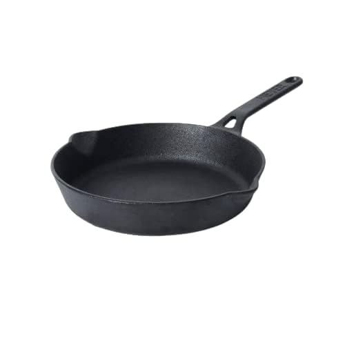 Meyer Pre-Seasoned Cast Iron Frypan | Cast Iron Skillet | Iron Pan | Induction Frying Pan | Iron Fry Pan | Omlette Pan | Cast Iron Utensils for Cooking | Iron Cookware for Kitchen, 24cm, Black