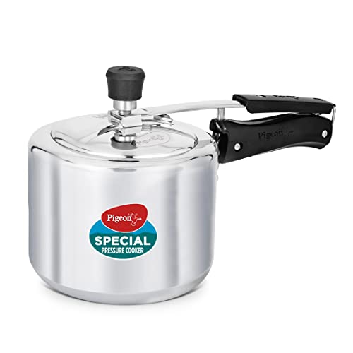 Pigeon By Stovekraft 12261 Induction Base Inner Lid Aluminium Pressure Cooker, 3L, Silver, 3 liter