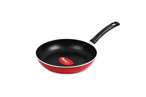 Pigeon by Stovekraft Basics Aluminium Non Stick, Non Induction Base Frypan, 220 mm, Red