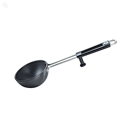 Prestige Hard Anodised Cookware Tadka Pan | Black | 13cm | | Perma Cool Bakelite Handle | in-Built Stand | Metal Spoon Friendly