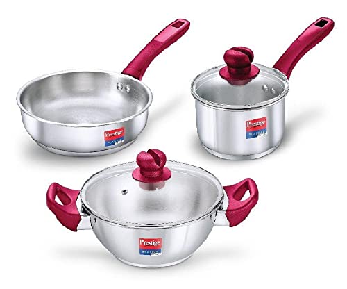 Prestige Platina Popular Stainless Steel 3PCS BYK Set Cookware