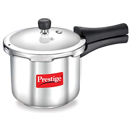 Prestige Popular Stainless Steel Outer Lid Pressure Cooker, 2 Litres, Silver