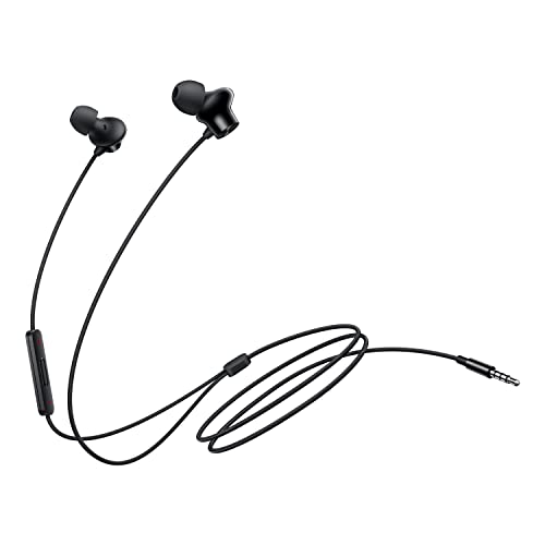 (Refurbished) Oneplus Nord Wired Earphones with mic, 3.5mm Audio Jack, Enhanced bass with 9.2mm Dynamic Drivers, in-Ear Wired Earphone - Black