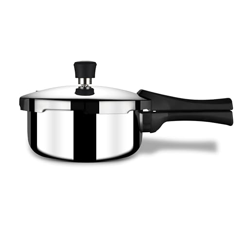 Stahl Triply Stainless Steel Pressure Cooker 1.5 Litre Outer Lid | Baby Pressure Cooker | Triply Cooker With Gas & Induction Base | Safe & Long Lasting Steel | Xpress Cooker 9265 (Serves 1 Person)