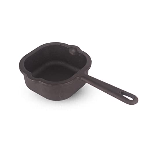 The Indus Valley Square Cast Iron Tadka Pan/Vaghar/Chounk/Baghar for Frying Dal/Spices | 5.3Inch, 1kg, Gas & Induction-Friendly | Pre-Seasoned, 100% Toxin-Free, Naturally Non-Stick, Long Lasting