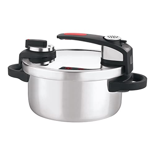 Vinod Nutrimax Pressure Cooker 3.5 Litre | SAS Technology | Fast Cooking, Spillage Control | Unique Lid, Auto Lock, Visual Indicator | Induction and Gas Base | ISI certified | 5 Years Warranty