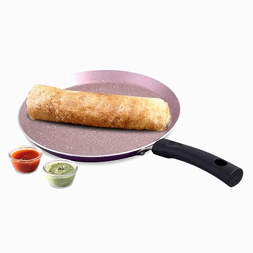 Wonderchef Valencia Non-Stick 28 Cm Dosa Tawa | Cool Touch Bakelite Handle | Pure Grade Aluminium| PFOA Free| 1 Year Warranty | Purple