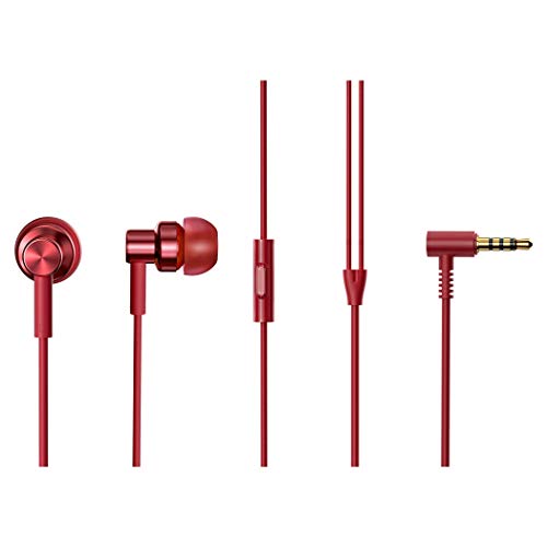 Xiaomi REDMI Wired High Definition in-Ear Earphones with in-Built HD Mic, Hi-Res Audio Certified, 10 mm Driver, Metal Sound Chamber for Dynamic Bass (Red)