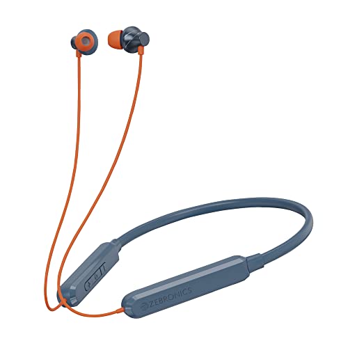 ZEBRONICS Jumbo LITE with 70 Hours Backup, Bluetooth v5.2 Wireless in Ear Neckband, Fast Charging, ENC Calling, Gaming Mode (Upto 50ms), Voice Assistant, Dual Pairing, Splash Proof, and Type C (Navy)