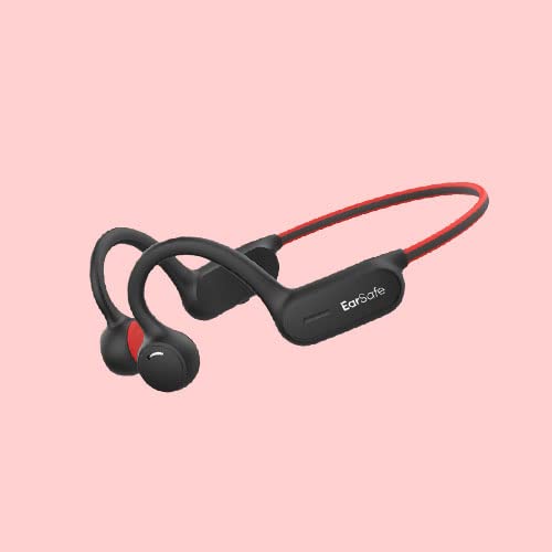 ng EarSafe Open Ear Bluetooth Wireless Headphones with Mic (Red)