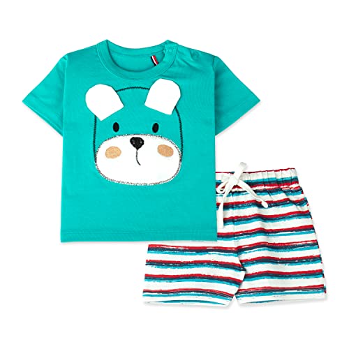 ARIEL Baby Boys & Baby girls Cotton Printed Round Neck Half Sleeve T-shirt & Short Trendy Summer Clothing Sets