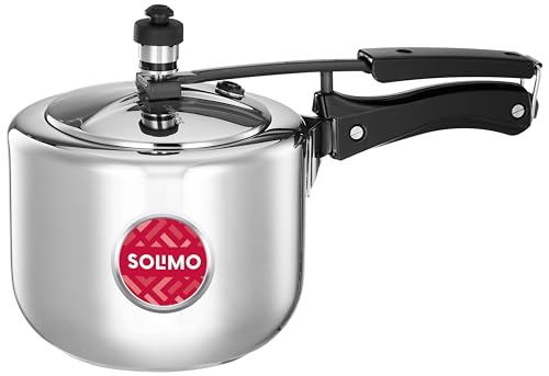 Amazon Brand Solimo - Sleek Stainless Steel Induction Bottom Pressure Cooker - 5 Liter (Inner Lid)