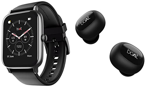 boAt Xtend Pro with Advanced Dedicated Bluetooth Calling Chip, Dial Pad & Airdopes 121v2 in-Ear True Wireless Earbuds with Upto 14 Hours Playback, 8MM Drivers, Battery Indicators, Lightweight Earbuds