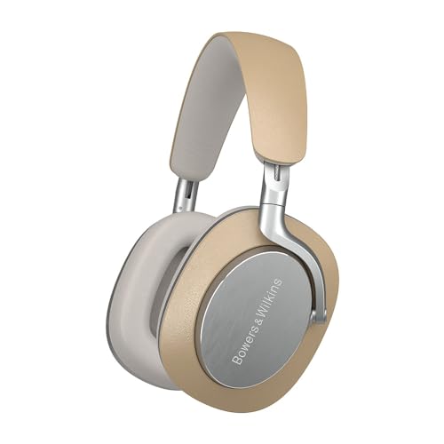 Bowers & Wilkins PX8 Flagship Noise Cancelling Wireless Over Ear Headphones with Bluetooth 5.0 & Quick Charge, 30 Hours of High-Resolution Playback and Built-In Microphone - Tan