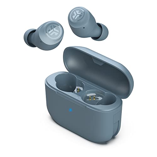JLab Go Air Pop True Wireless Bluetooth Earbuds + Charging Case Dual Connect Ipx4 Sweat Resistance Bluetooth 5.1 Connection 3 Eq Sound Settings Signature, Balanced, Bass Small/Medium Slate