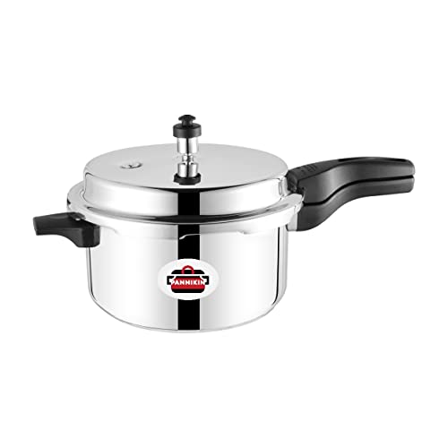 Pannikin Stainless Steel with Induction Base Outer Lid Pressure Cooker 5 Litres (Silver)