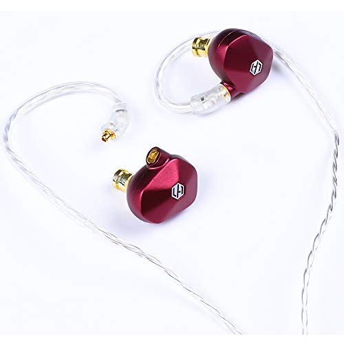 Light Harmonic Mera High Performance Dynamic Driver Noise Isolation in-Ear Monitors Earphones and Headphones with Detachable Cables. (Red)
