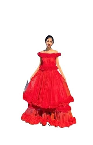 APHRODITE Baby Doll - Red Halter Neck Two Step Net Gown (XXL)