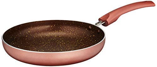 Amazon Brand - Solimo Aluminium Non Stick Frying Pan (24cm, Granite finish, 5 layer coating, Induction and Gas stove compatible), Black