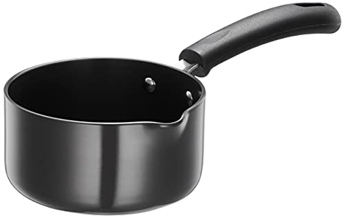 Amazon Brand - Solimo Hard Anodized Saucepan with Bakelite Handle (900ml)- Non- Induction, Aluminium, Black