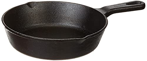 Amazon Brand - Solimo Pre-Seasoned Cast Iron Skillet/Frying Pan, 8 Inches (20 cm, Black)