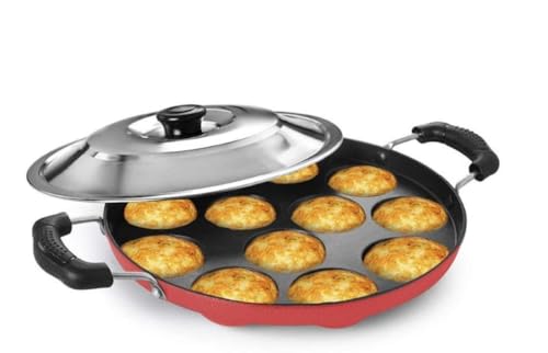 Atalso Non Stick 12 Pit APPAM PATRA with Stainless Steel LID