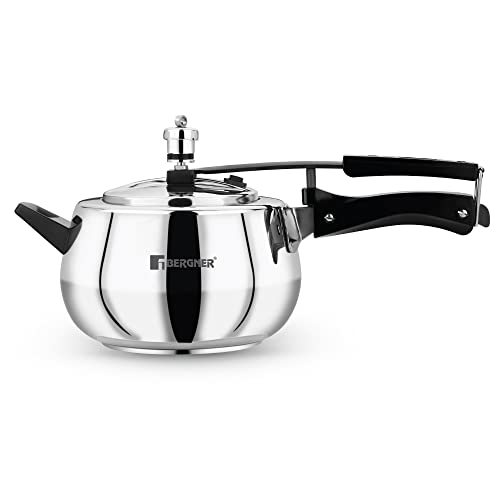 BERGNER Aragon 5 Liter Stainless Steel Inner Lid Pressure Cooker with Inner Induction Base, Bakelite Handle, Silver