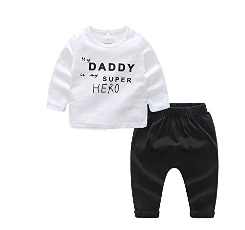 Bold N Elegant Cool Printed I Love Mummy Daddy is My Superhero Baby Boy Girl Tshirt Pyjama Clothing Set for Kids