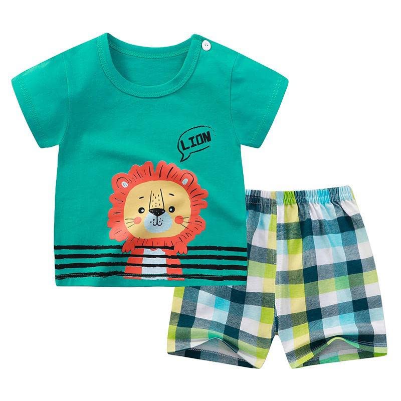 Bold N Elegant Cotton Fun Cartoon Print Cool T-shirt and Shorts Summer Clothing Set for Infant Toddler Kids
