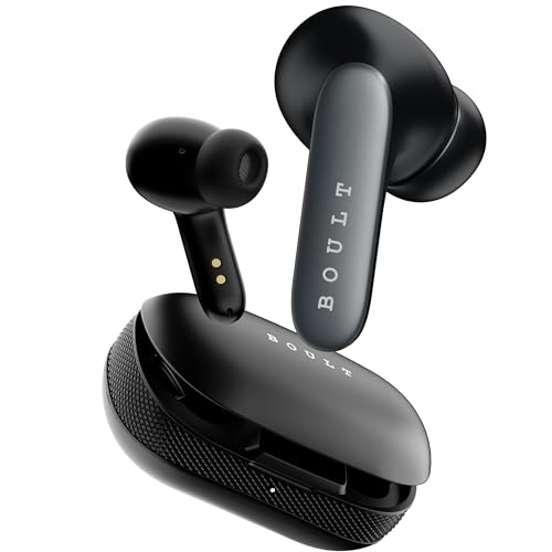 Boult Audio Z20 Pro Bluetooth Truly Wireless in Ear Earbuds with 60H Playtime, 4 Mics Clear Calling ENC, 45ms Low Latency Gaming TWS, Made in India, 10mm Bass Drivers Ear Buds Headphones 5.3 (Black)