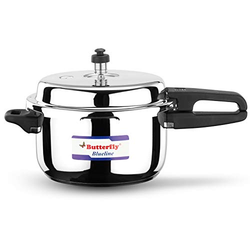 Butterfly Blue Line Stainless Steel Outer Lid Pressure Cooker, 5 Litre