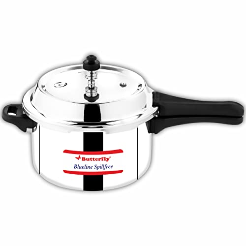 Butterfly Blueline Spillfree SS Outer Lid Stainless Steel Pressure Cooker, OLC, 3 Liters