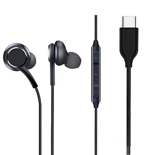 C-TYPE In-Ear Headphones Earphones for OnePlus Nord N200 5G , OnePlus Nord N 200 5G Metallic C Type Earphones with Mic and Volume Controller, High Bass Headphoens for Mobile, Wired Earphones | Earphone Original Like Wired Stereo Deep Bass Head Hands-free Headset Earbud- Blak/White, JSF 1